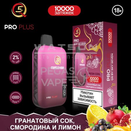 Электронная сигарета Q5 PRO Plus Strong (Гранатовый сок смородина и лимон)