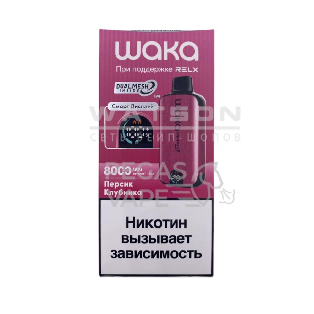 Электронная сигарета WAKA soPro DM8000i Peach Strawberry (Персик Клубника)