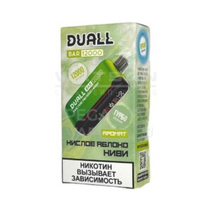 Электронная сигарета DUALL BAR 12000 (Кислое яблоко Киви)