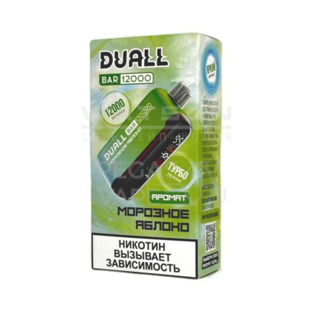 Электронная сигарета DUALL BAR 12000 (Морозное яблоко)
