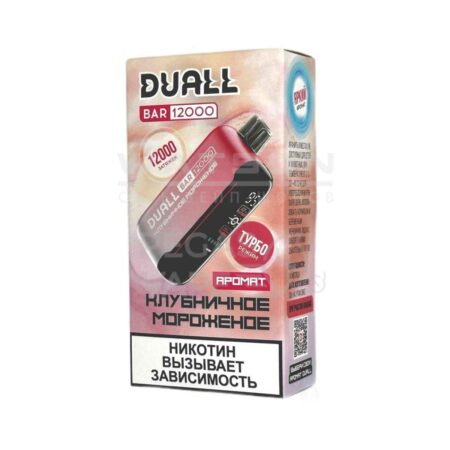 Электронная сигарета DUALL BAR 12000 (Клубничное мороженое)