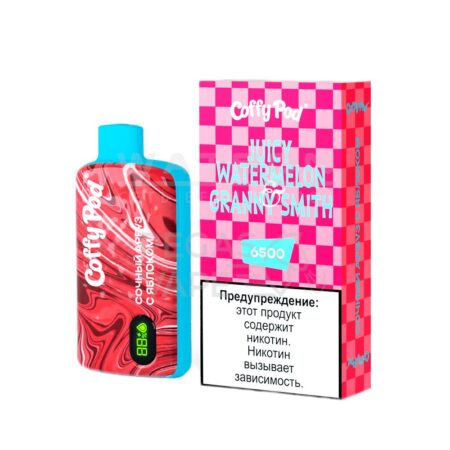 Электронная сигарета COFFY POD 6500 (Сочный арбуз с яблоком)