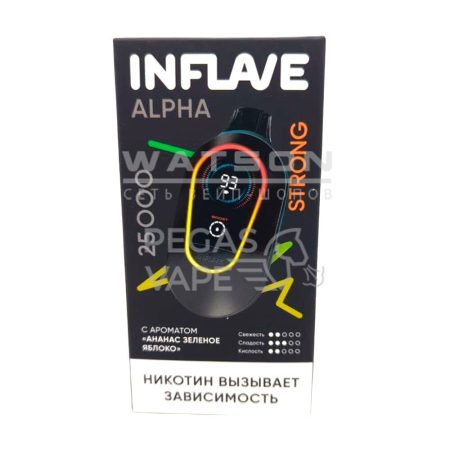 Электронная сигарета INFLAVE ALPHA 25000 STRONG (Ананас зеленое яблоко)
