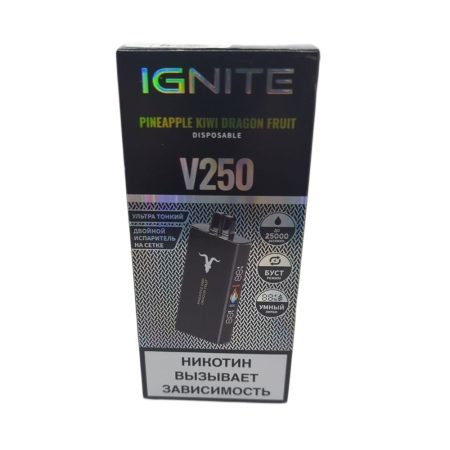 Электронная сигарета IGNITE V-250 (25000) BLACK (Ананас киви драгонфрукт)