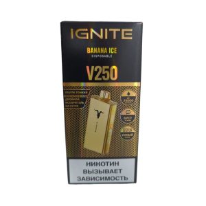 Электронная сигарета IGNITE V-250 (25000) GOLD (Банан лед)