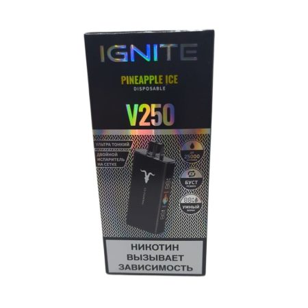Электронная сигарета IGNITE V-250 (25000) BLACK (Ананасовый лед)
