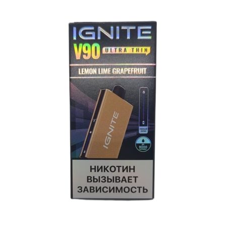 Электронная сигарета IGNITE V-90 (9000) GOLD (Лимон лайм грейпфрут)