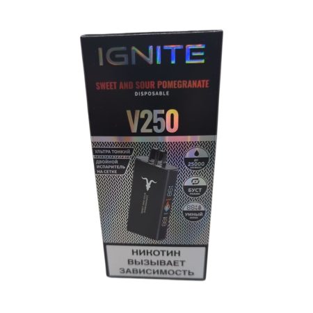 Электронная сигарета IGNITE V-250 (25000) BLACK (Кислый гранат)